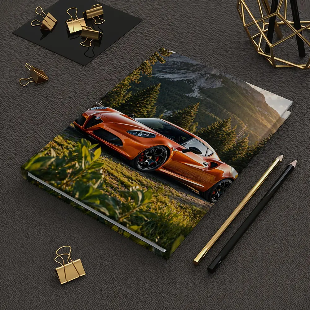Alfa Romeo 4C Orange Mountain Forest Setting – Notebooks