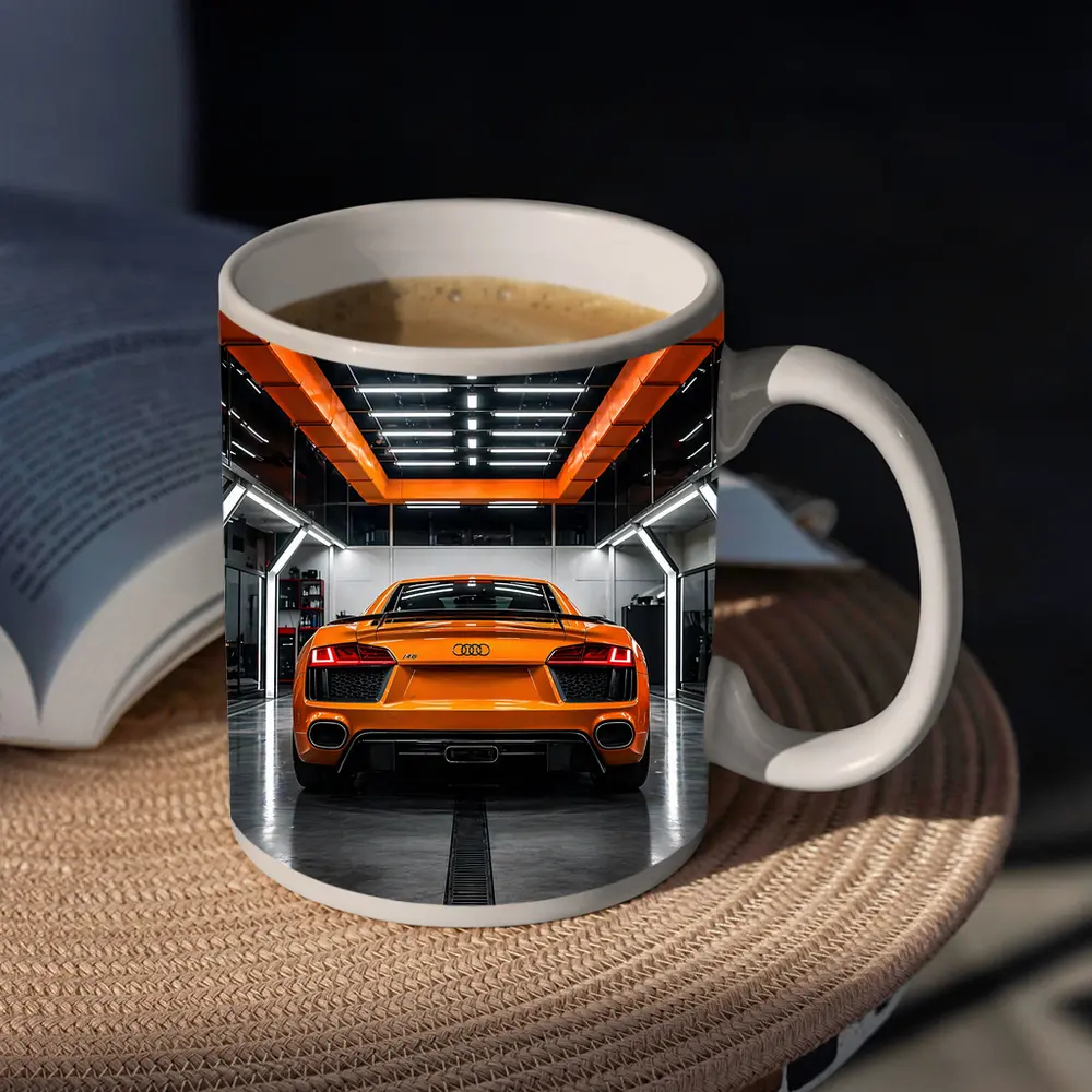 Audi R8 Orange Rear View Garage – Mugs