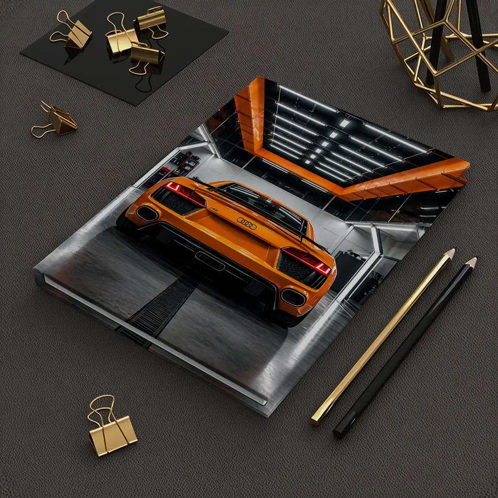 Audi R8 Orange Rear View Garage – Notebooks