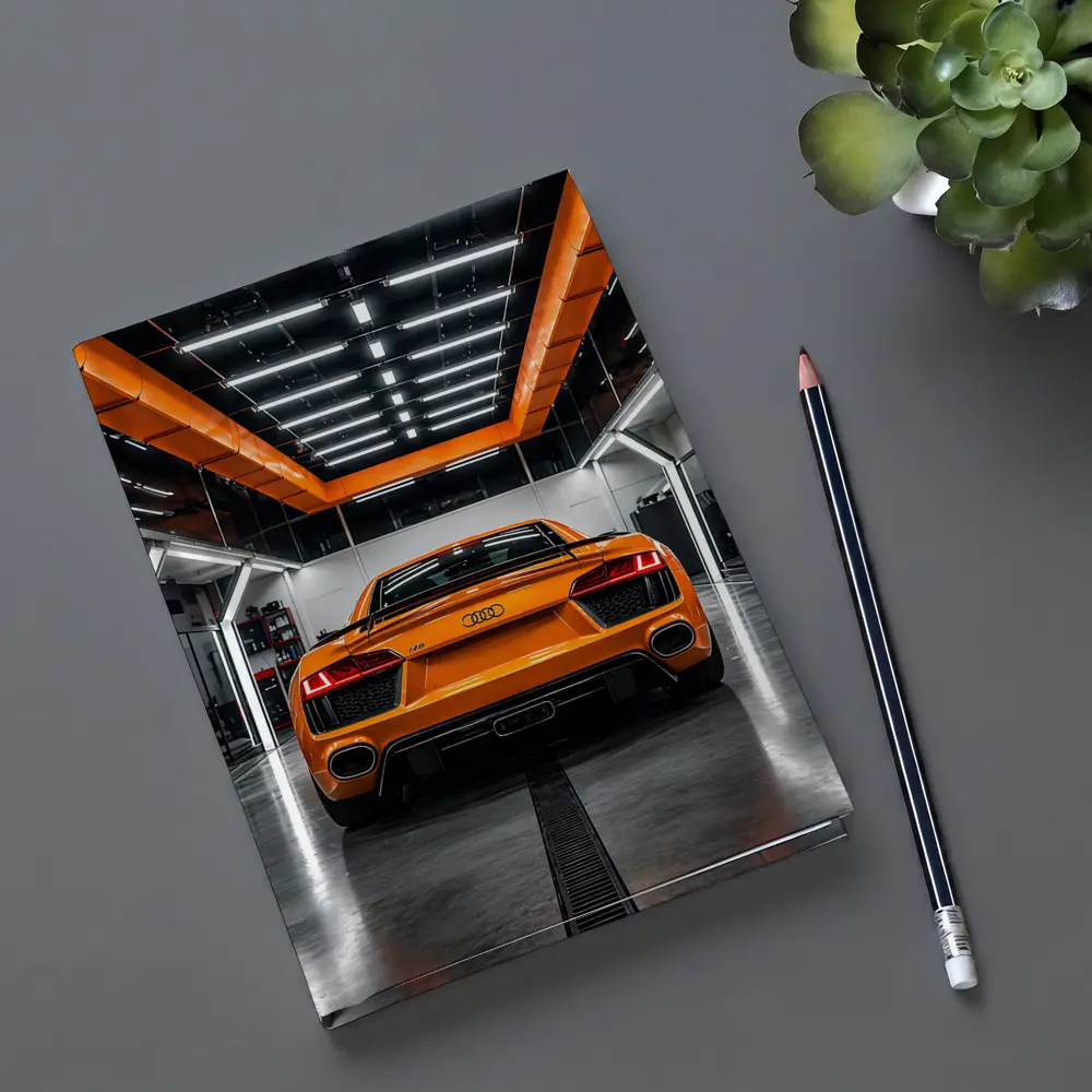 Audi R8 Orange Rear View Garage – Notebooks