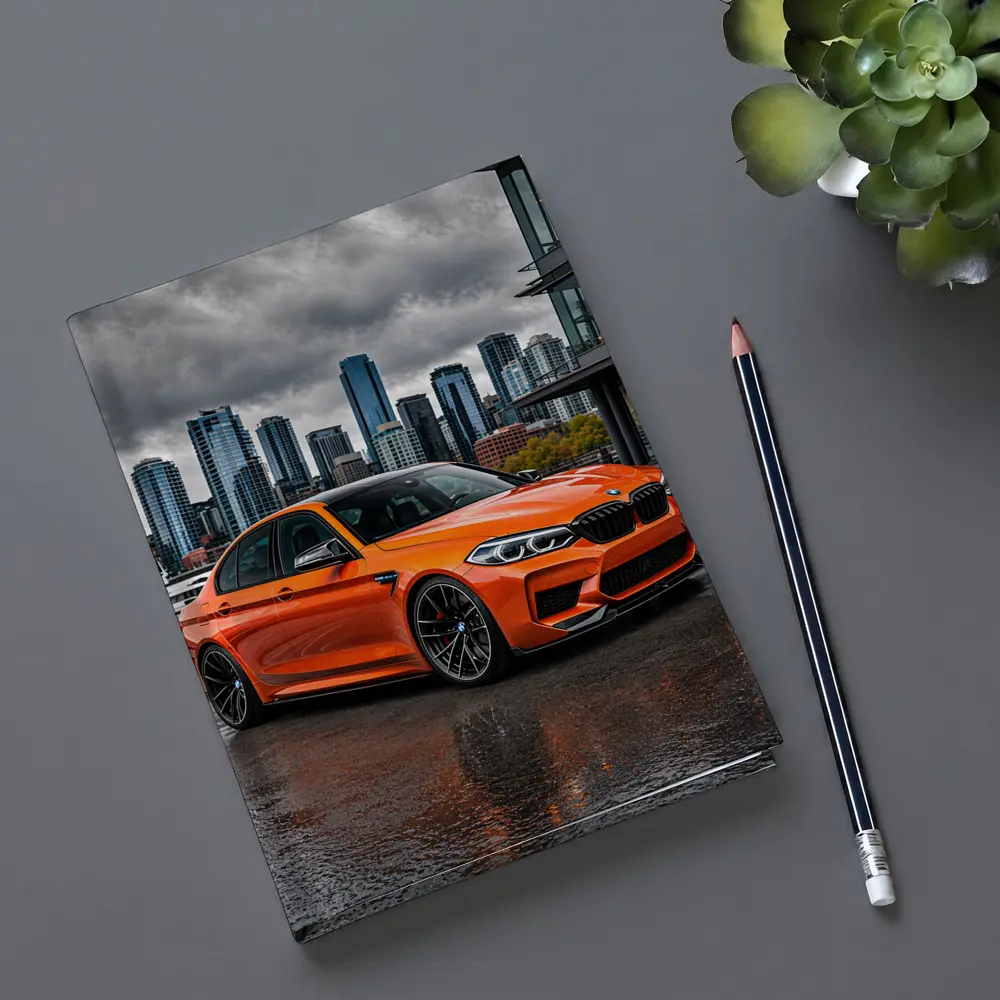 BMW M5 Orange Sedan City Waterfront – Notebooks