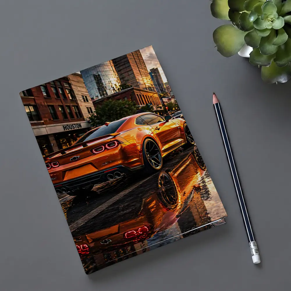 Chevrolet Camaro ZL1 Orange Houston City Streets – Notebooks