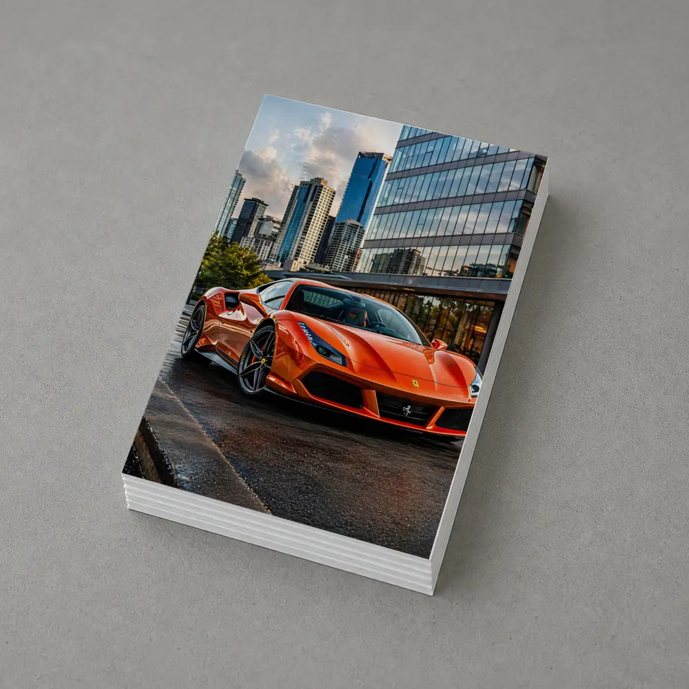 Ferrari 488 GTB Orange City Street – Postcards