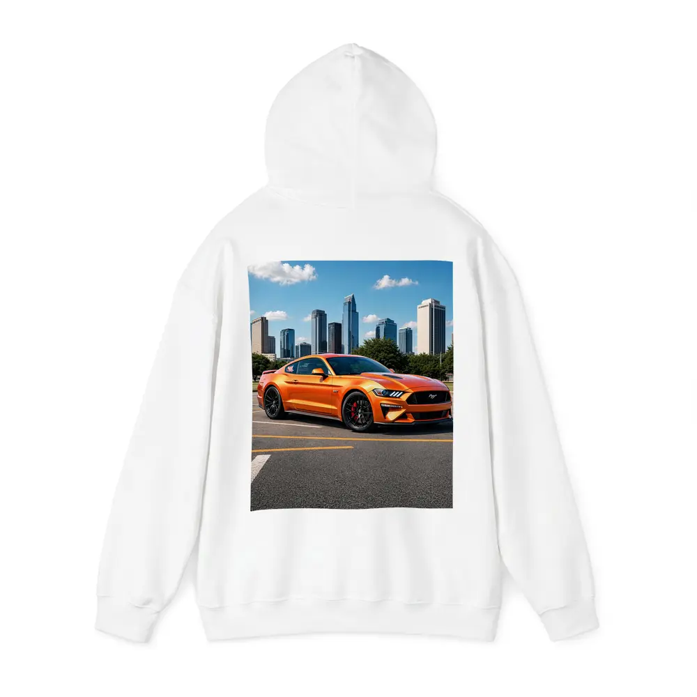 Ford Mustang GT Orange City Skyline – Hoodies