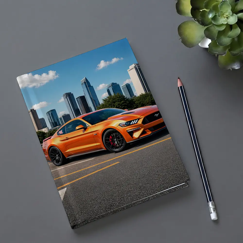 Ford Mustang GT Orange City Skyline – Notebooks