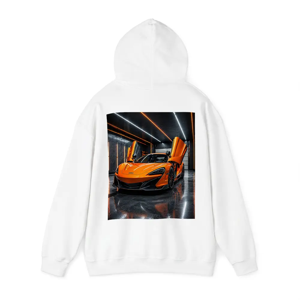 McLaren 600LT Orange Dihedral Doors Garage – Hoodies