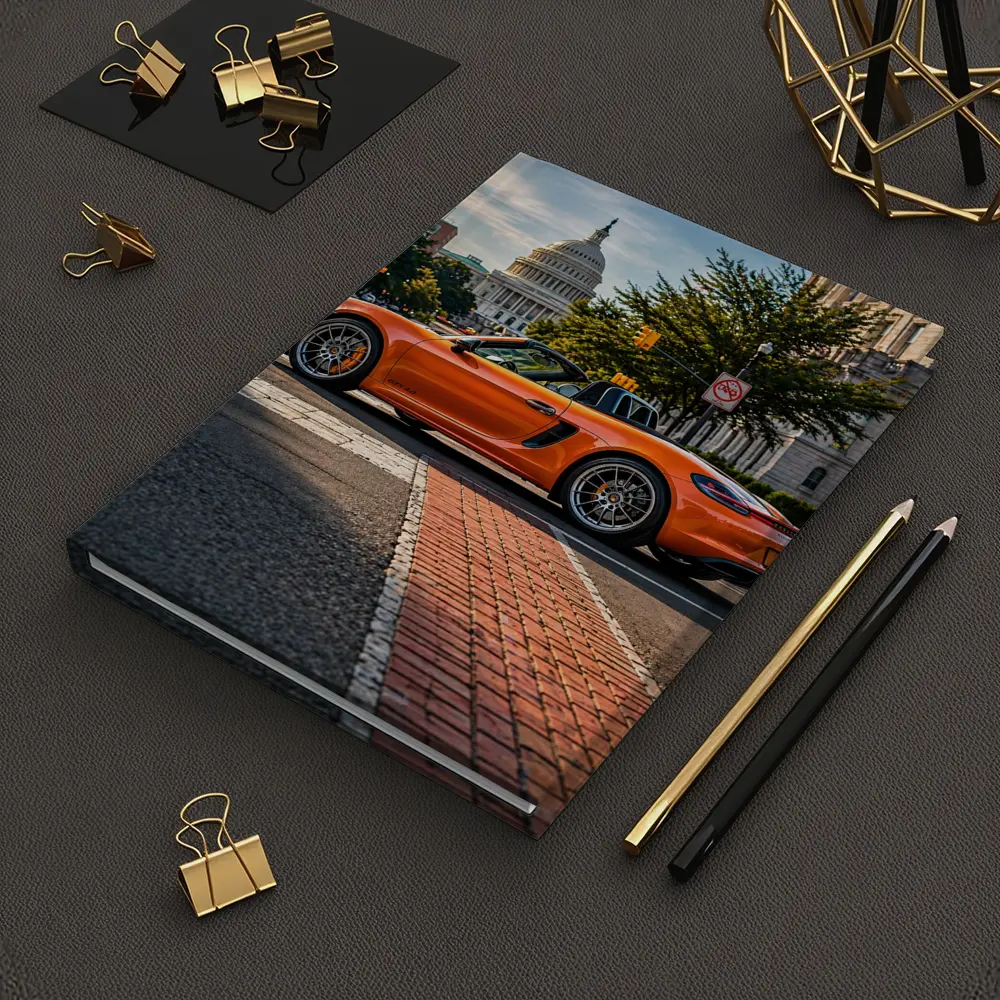 Porsche Boxster Orange Streets Washington DC – Notebooks