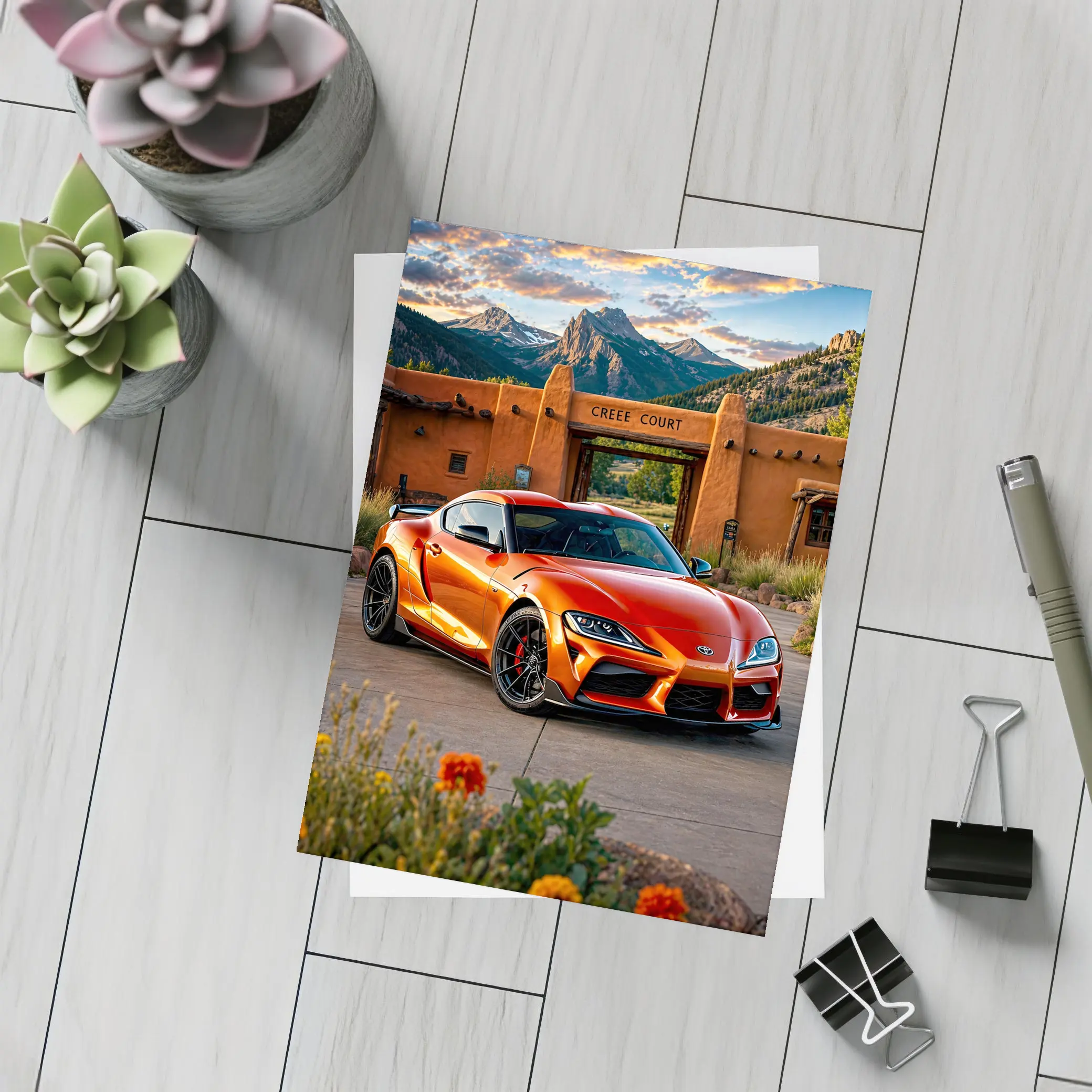 Toyota GR Supra Orange Mountain Adobe Setting – Postcards