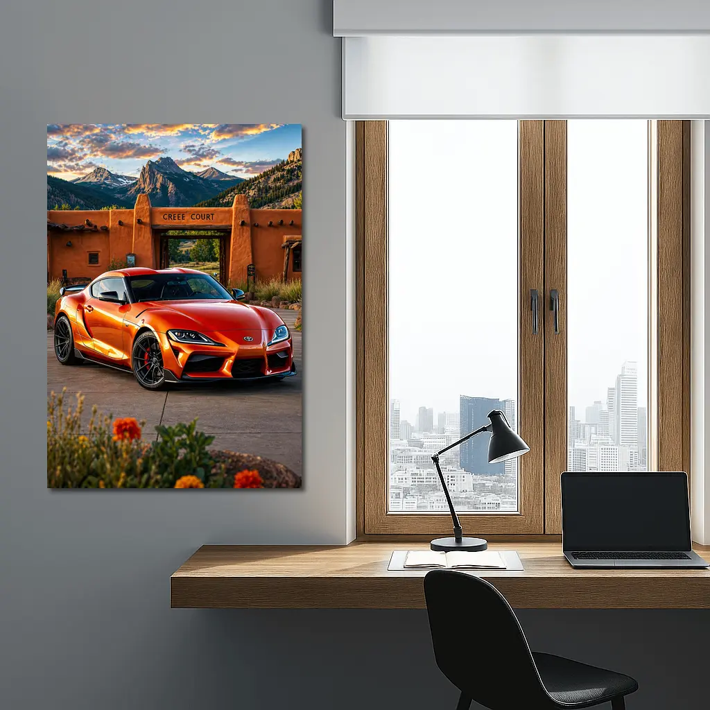 Toyota GR Supra Orange Mountain Adobe Setting – Wall Art