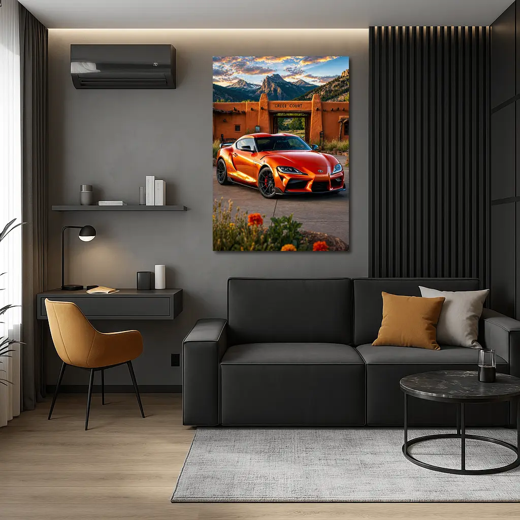 Toyota GR Supra Orange Mountain Adobe Setting – Wall Art