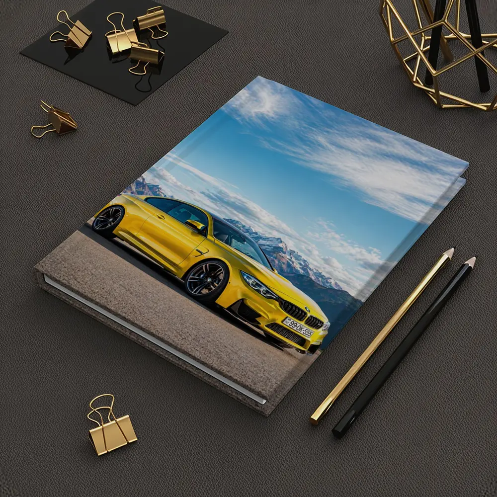 BMW M4 Yellow Coupe Mountain Background – Notebooks