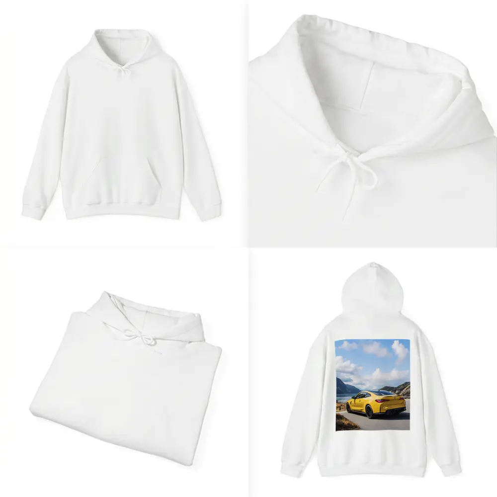 Yellow BMW M4 Coupe Mountain Lake Road – Hoodies