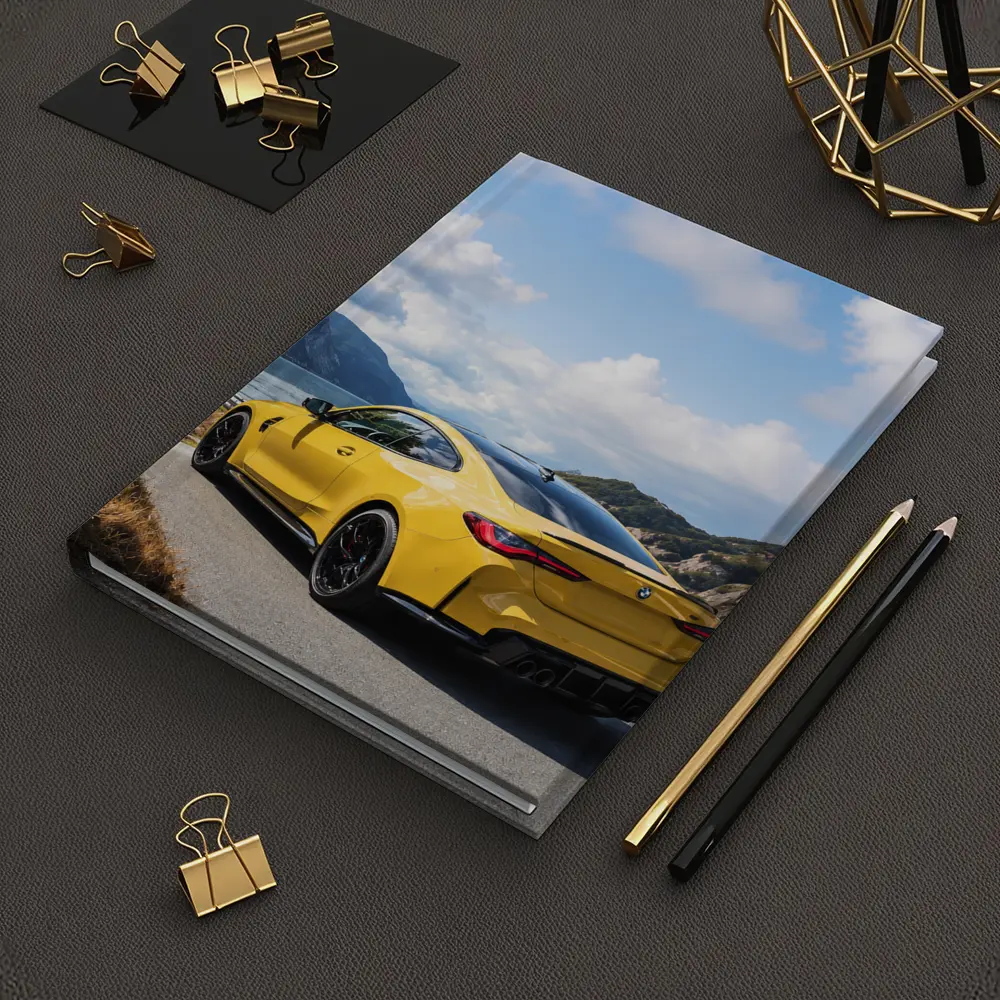 Yellow BMW M4 Coupe Mountain Lake Road – Notebooks