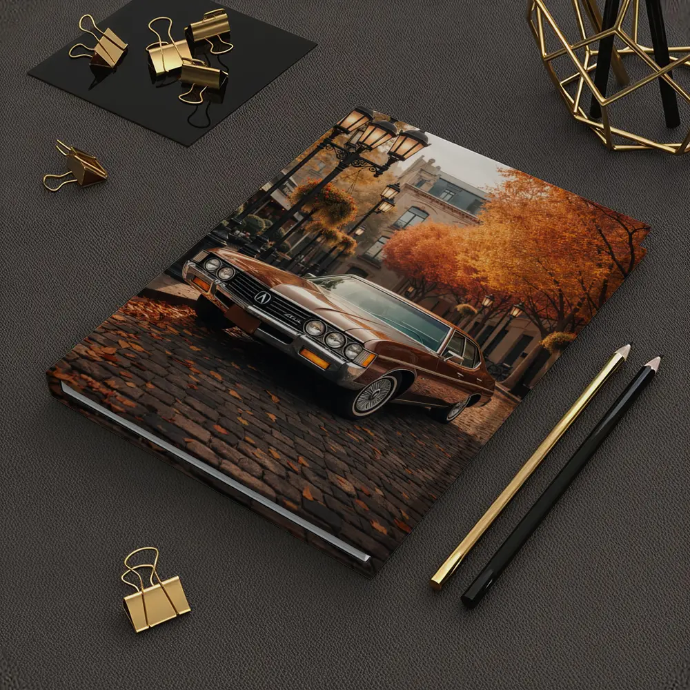 Acura Classic Car Cobblestone Autumn Street – Notebooks