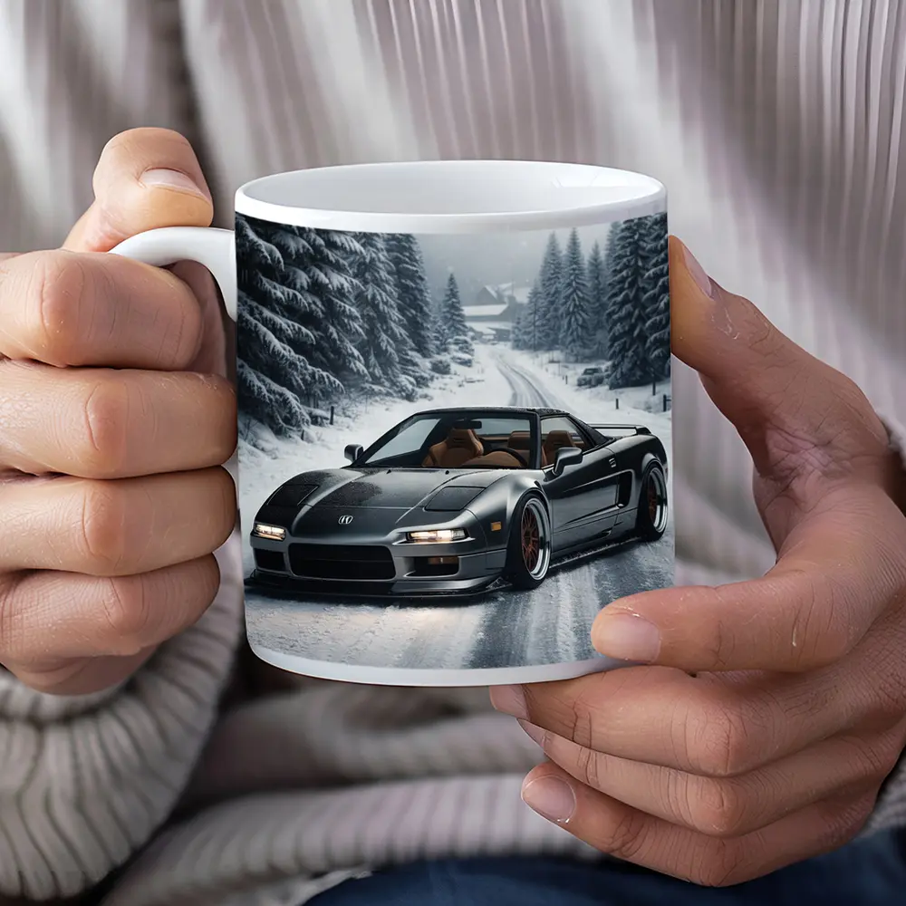 Acura NSX Snow Road Winter Forest – Mugs