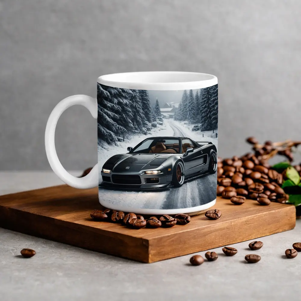 Acura NSX Snow Road Winter Forest – Mugs