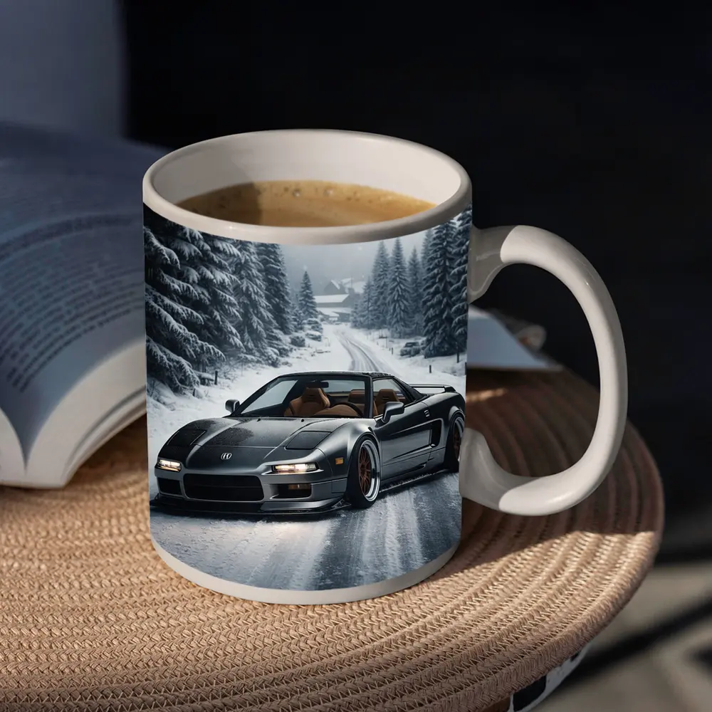 Acura NSX Snow Road Winter Forest – Mugs