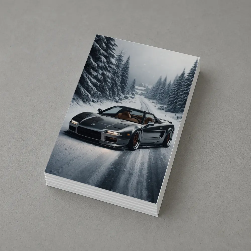 Acura NSX Snow Road Winter Forest – Postcards