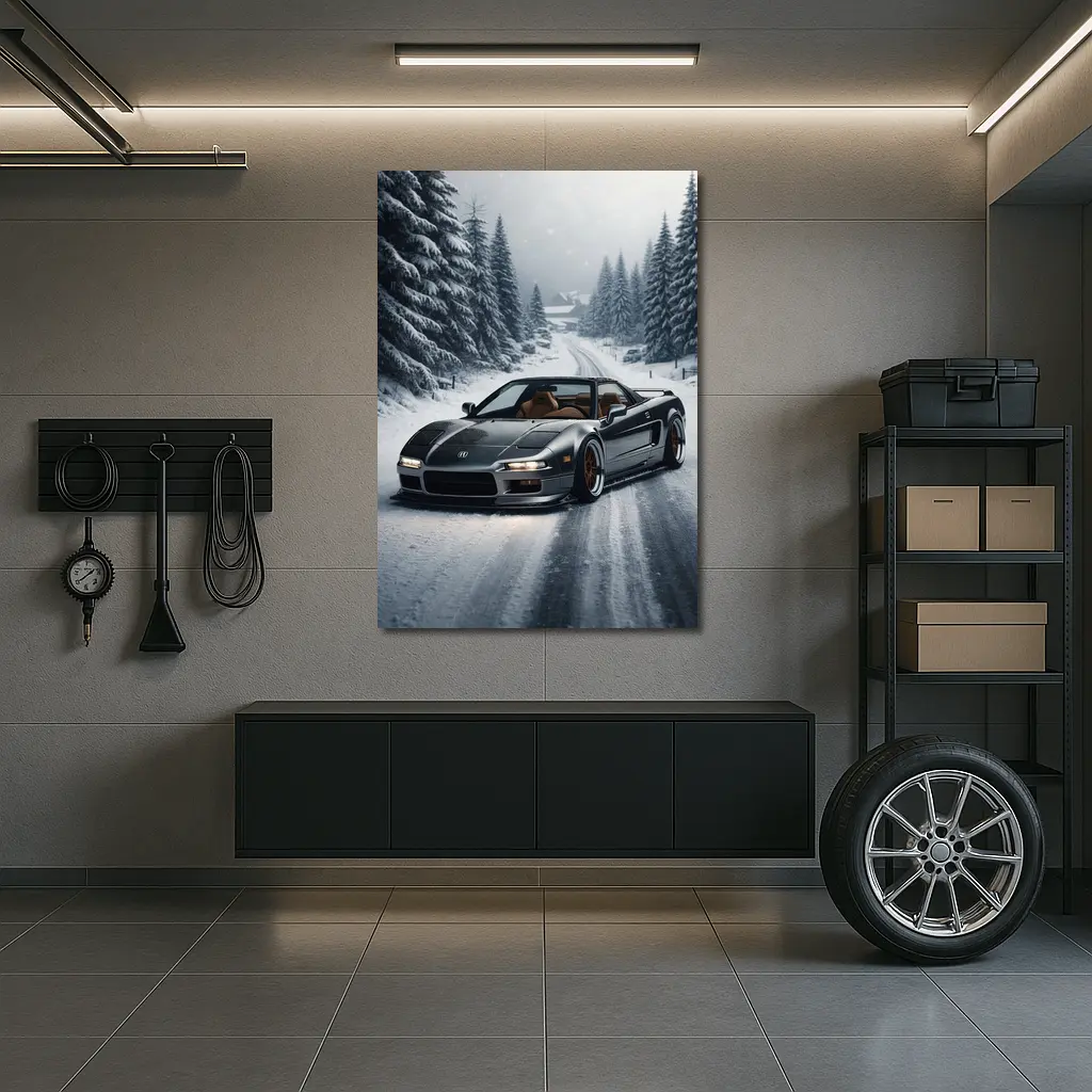 Acura NSX Snow Road Winter Forest – Wall Art