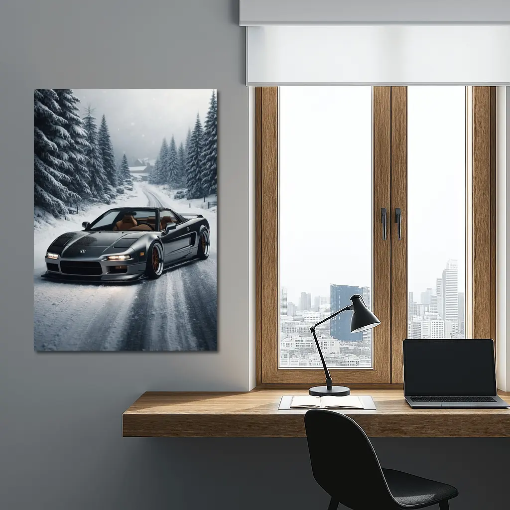 Acura NSX Snow Road Winter Forest – Wall Art