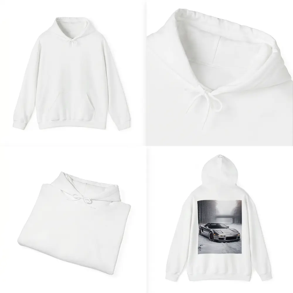 Acura NSX Silver Sports Car Snowy Road – Hoodies