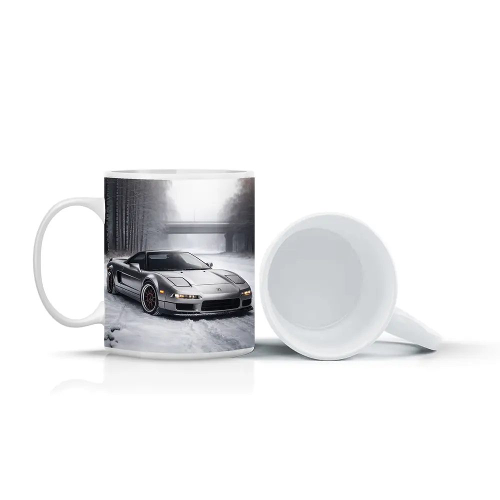 Acura NSX Silver Sports Car Snowy Road – Mugs