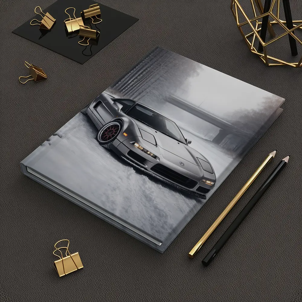 Acura NSX Silver Sports Car Snowy Road – Notebooks