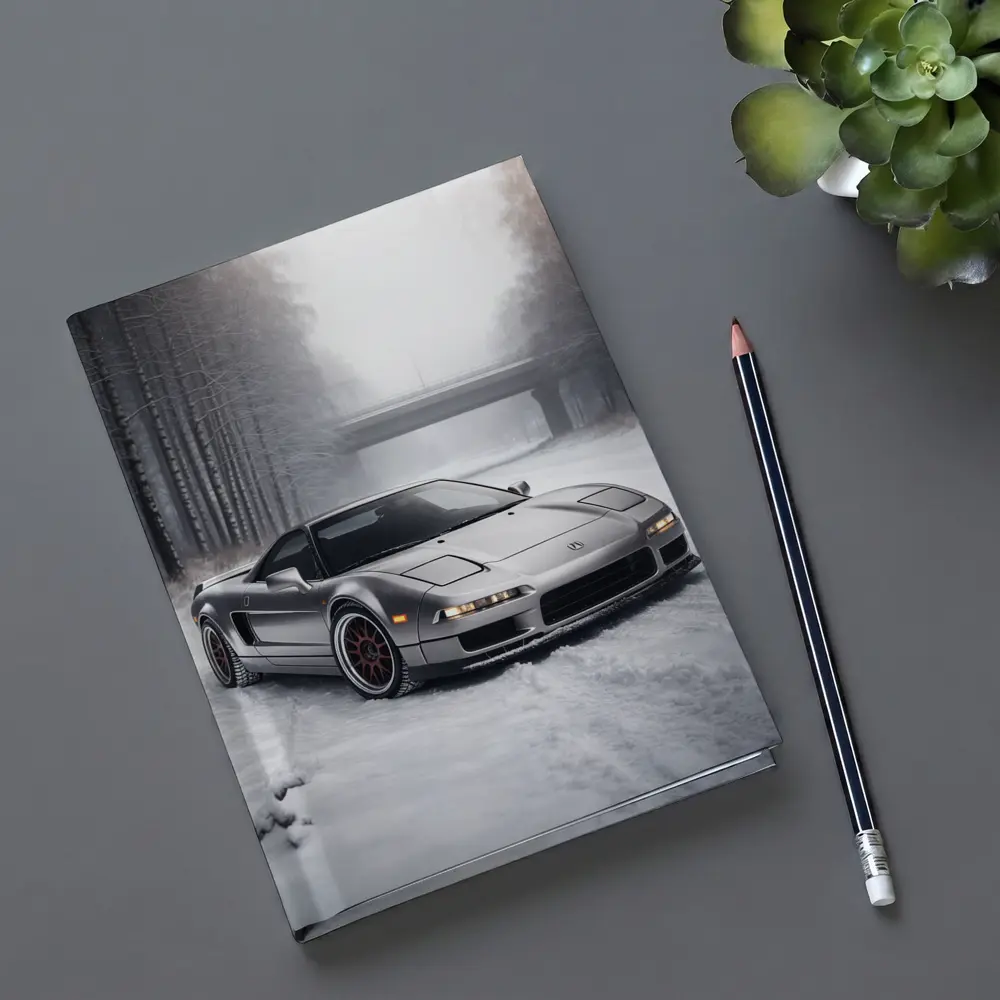 Acura NSX Silver Sports Car Snowy Road – Notebooks