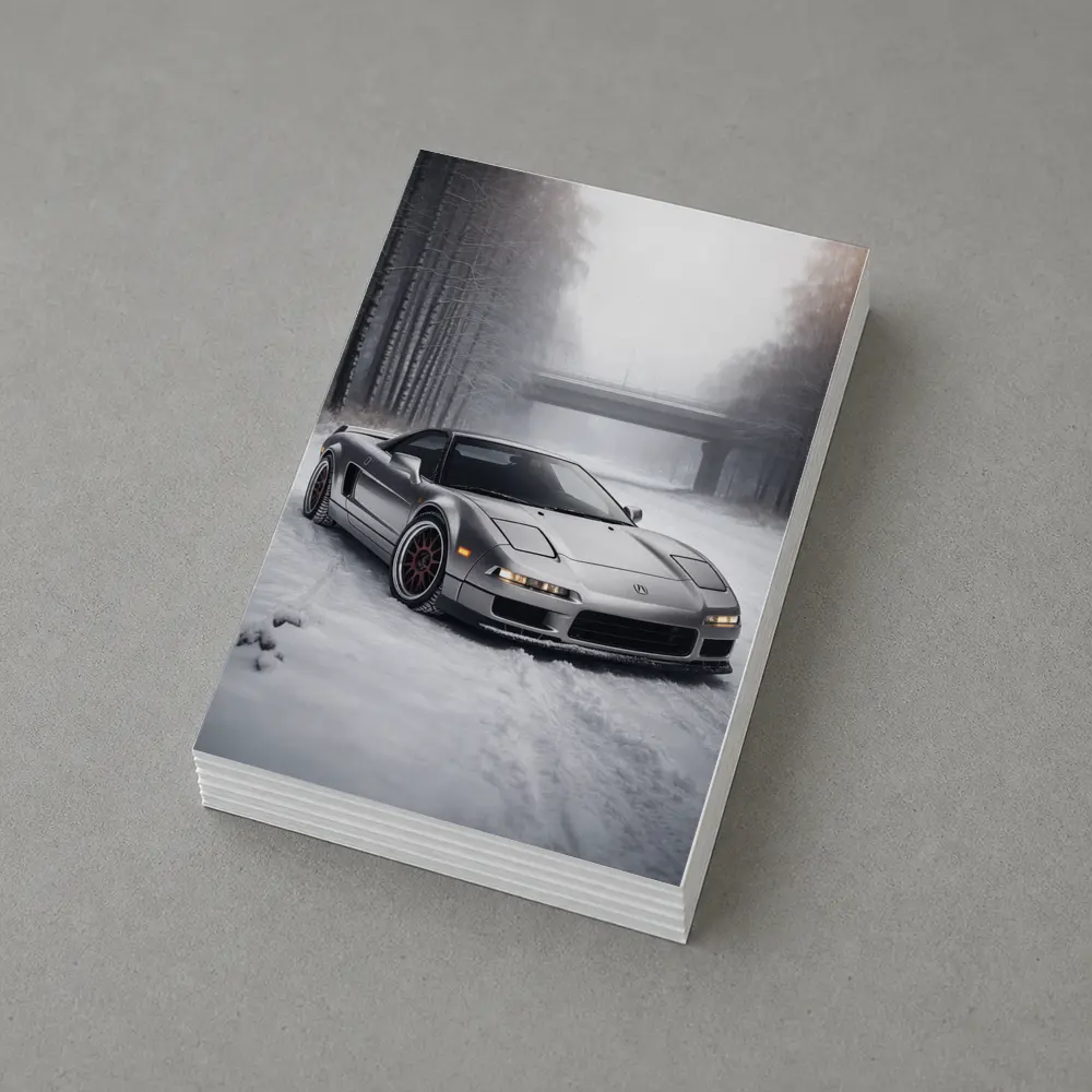 Acura NSX Silver Sports Car Snowy Road – Postcards