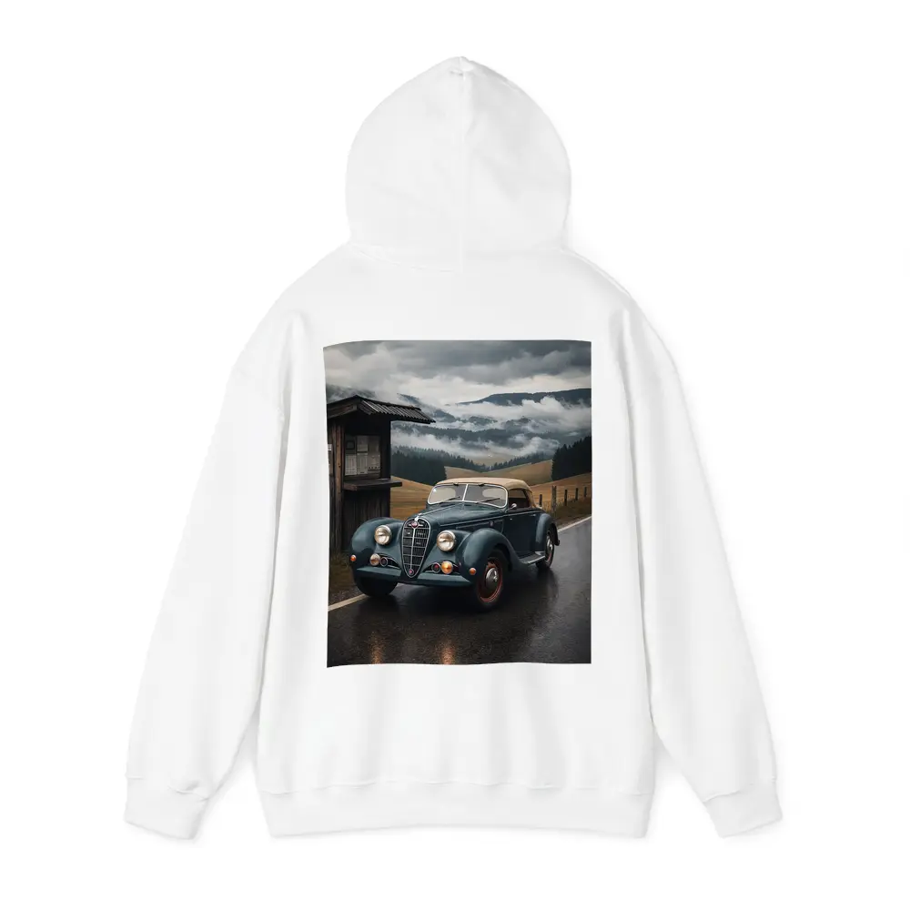 Vintage Alfa Romeo on Rainy Mountain Road – Hoodies