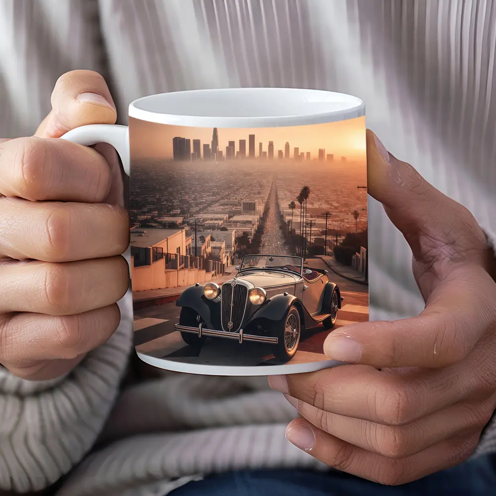 Vintage Alfa Romeo Classic Car Los Angeles Sunset – Mugs