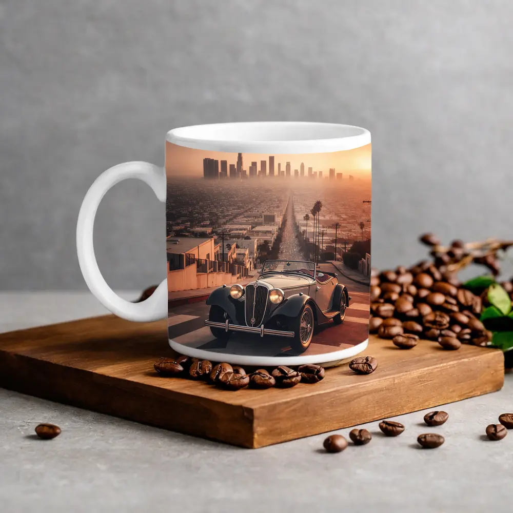 Vintage Alfa Romeo Classic Car Los Angeles Sunset – Mugs