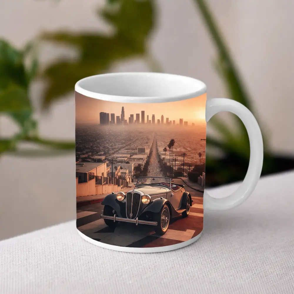 Vintage Alfa Romeo Classic Car Los Angeles Sunset – Mugs