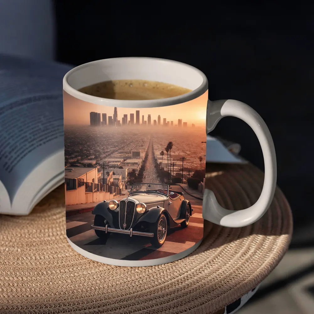 Vintage Alfa Romeo Classic Car Los Angeles Sunset – Mugs