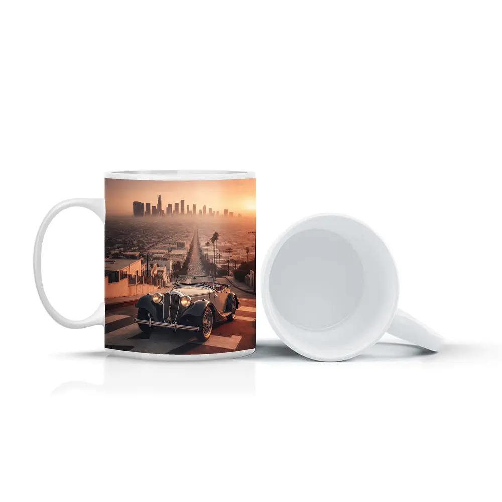 Vintage Alfa Romeo Classic Car Los Angeles Sunset – Mugs
