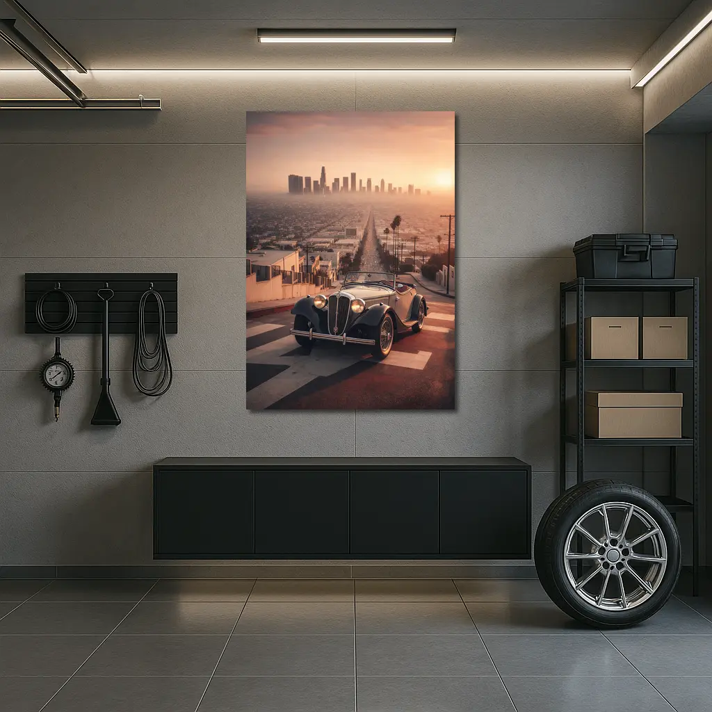 Vintage Alfa Romeo Classic Car Los Angeles Sunset – Wall Art