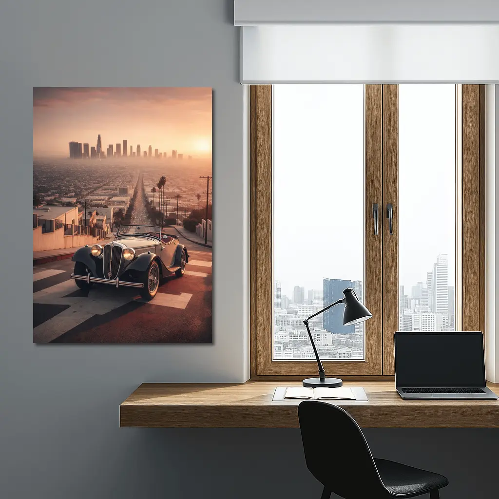 Vintage Alfa Romeo Classic Car Los Angeles Sunset – Wall Art
