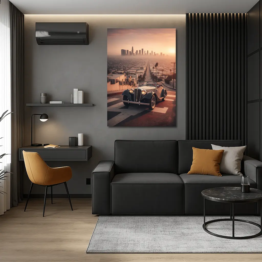 Vintage Alfa Romeo Classic Car Los Angeles Sunset – Wall Art
