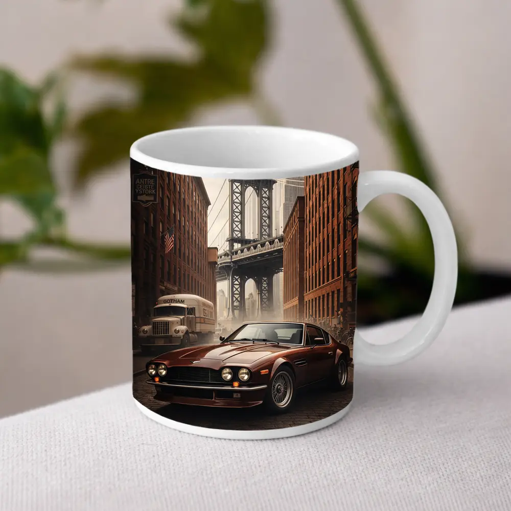 Aston Martin Vantage on New York Street – Mugs