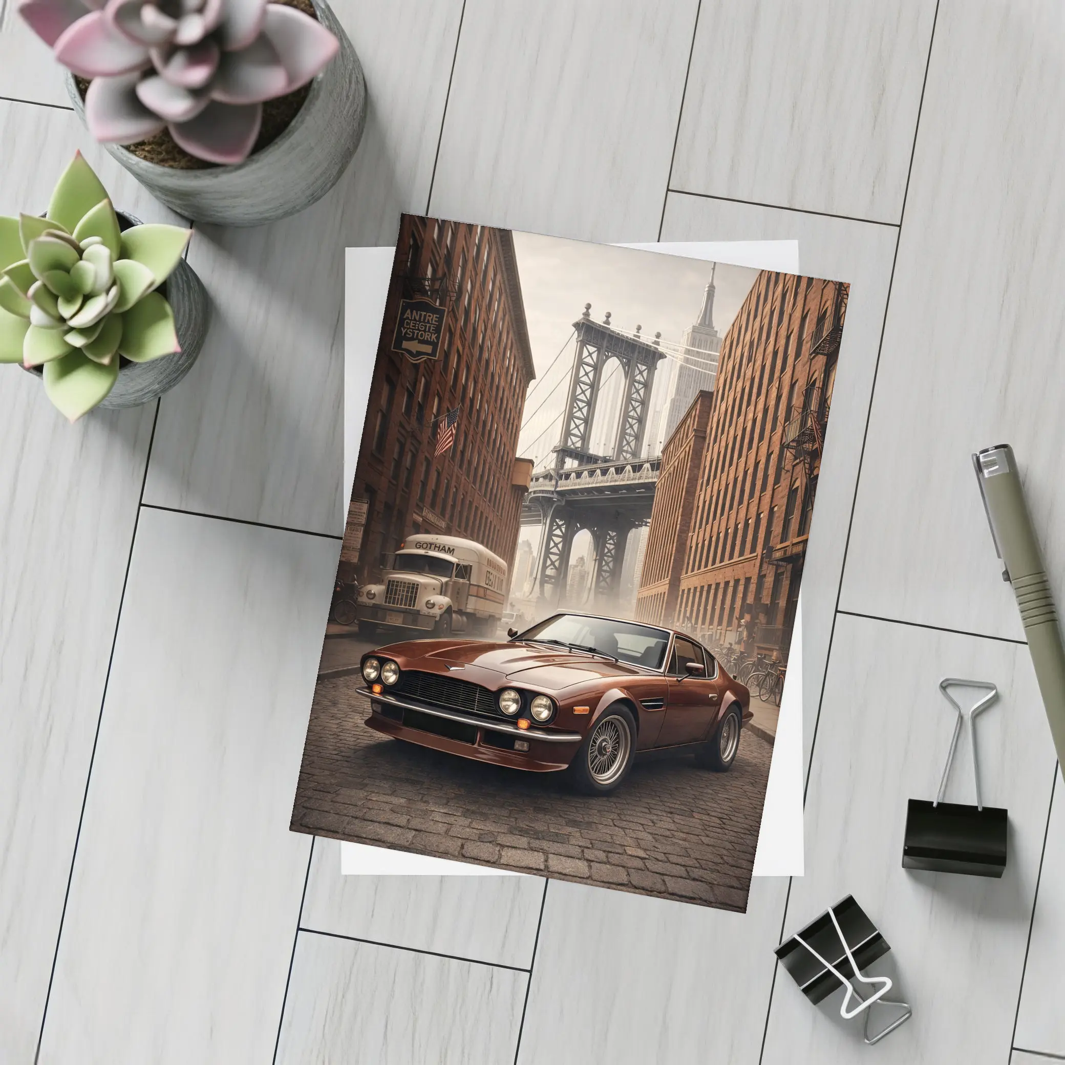 Aston Martin Vantage on New York Street – Postcards