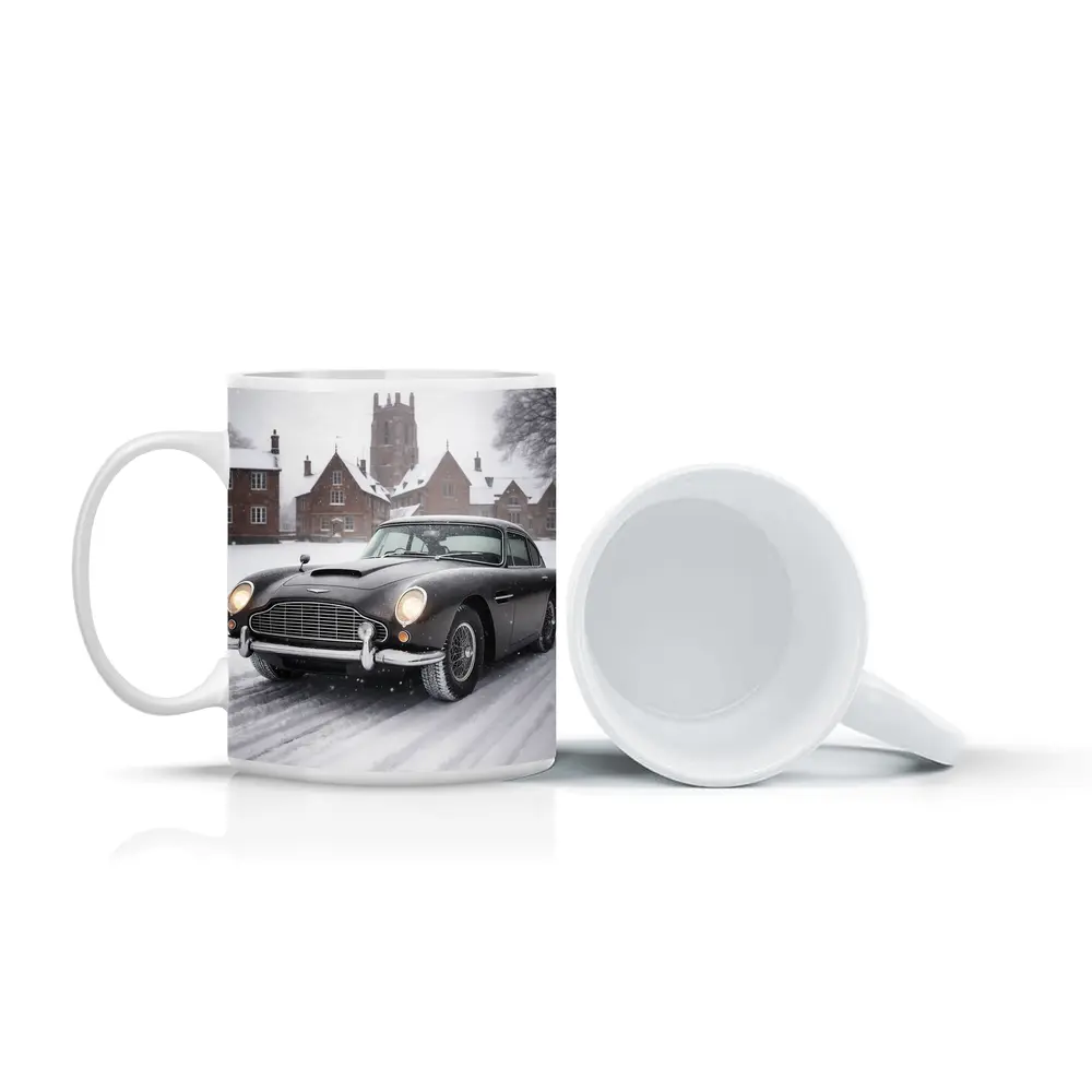 Aston Martin DB5 Classic Car Snowy Estate – Mugs