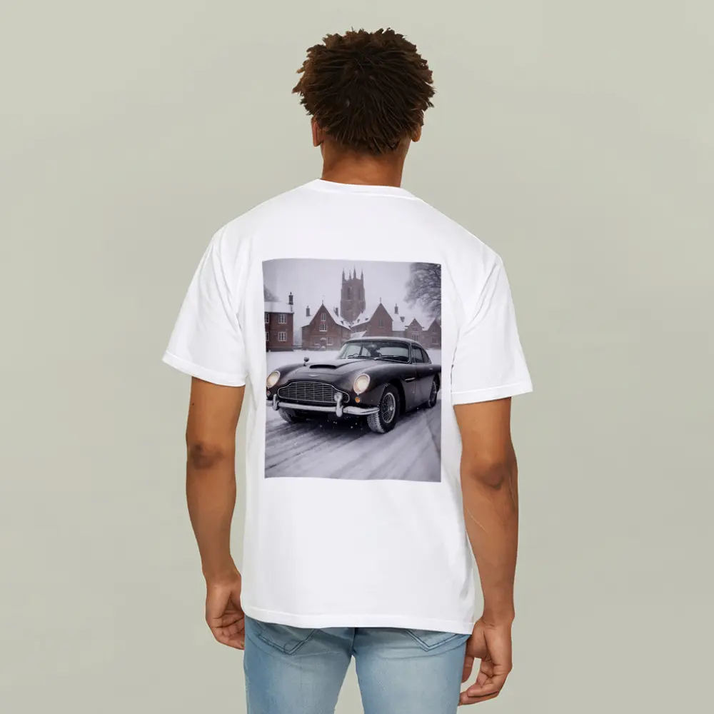 Aston Martin DB5 Classic Car Snowy Estate – T-Shirts