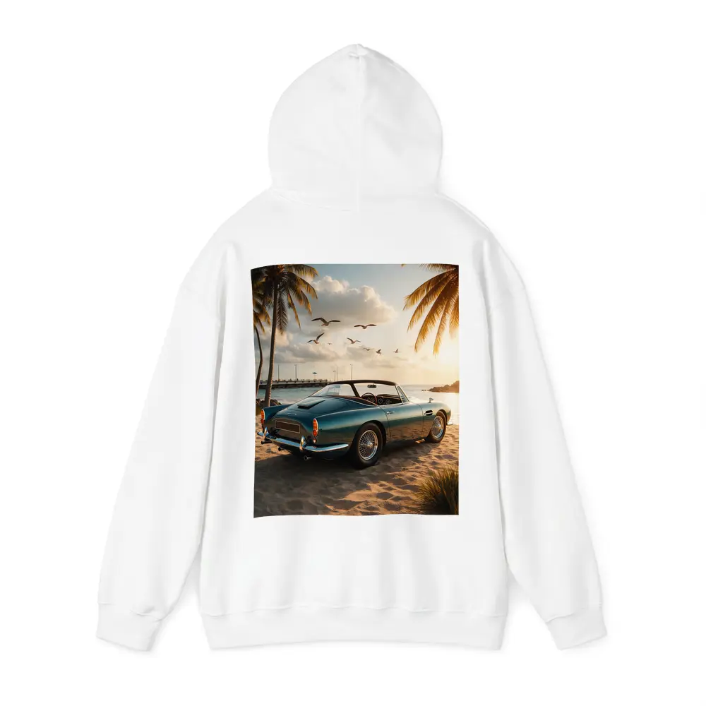 Aston Martin DB5 Classic Car Beach Sunset – Hoodies