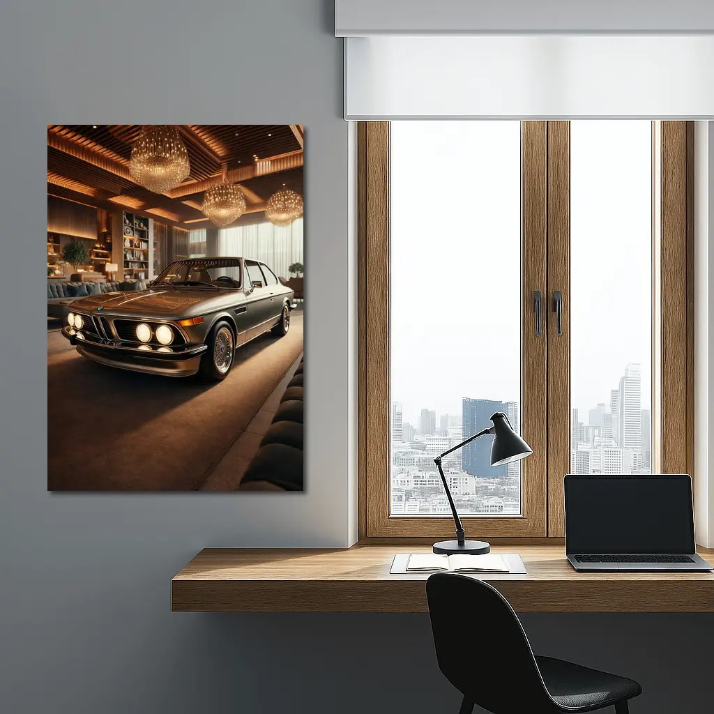 BMW Classic Coupe Luxury Showroom Interior – Wall Art