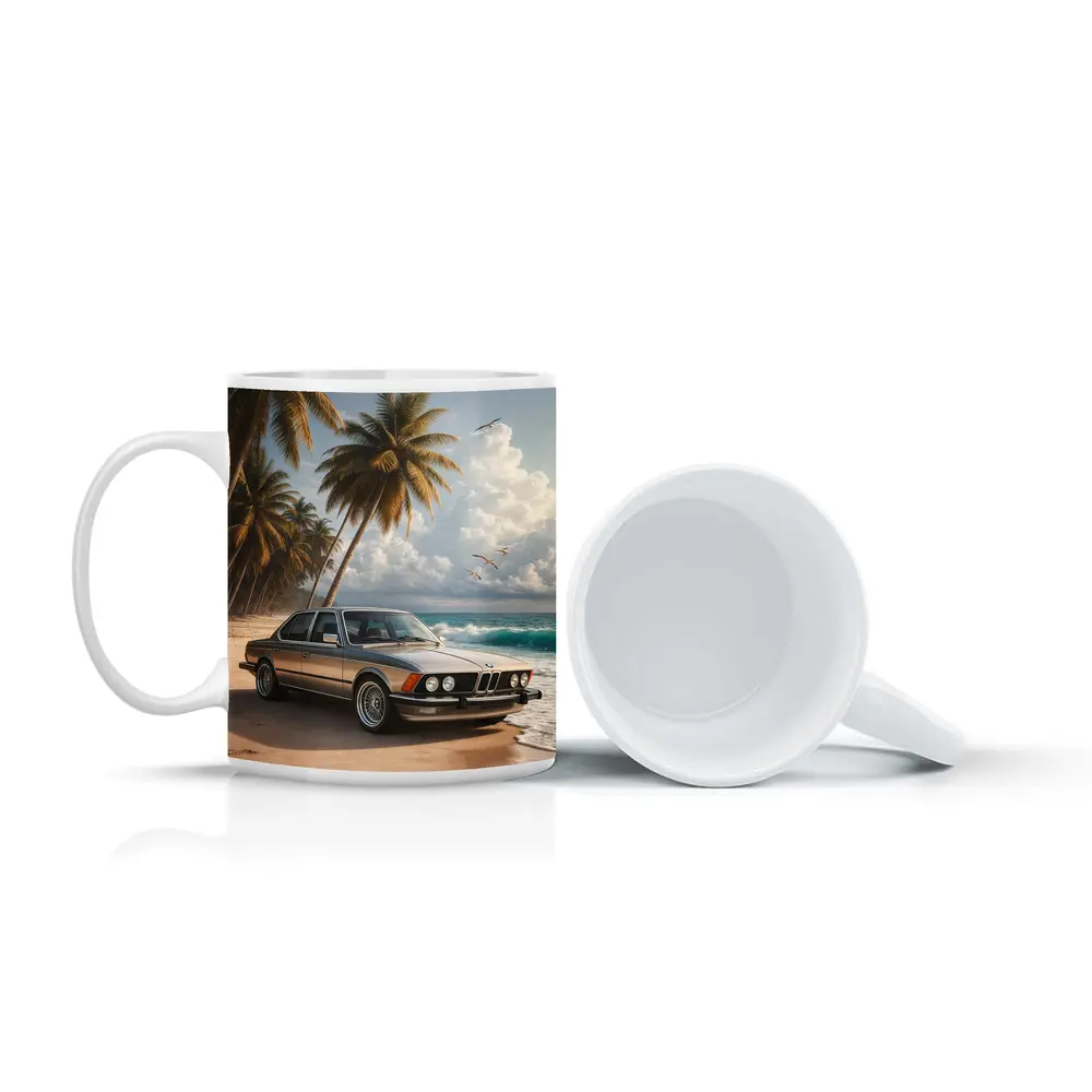 BMW E21 Classic Coupe On Tropical Beach – Mugs