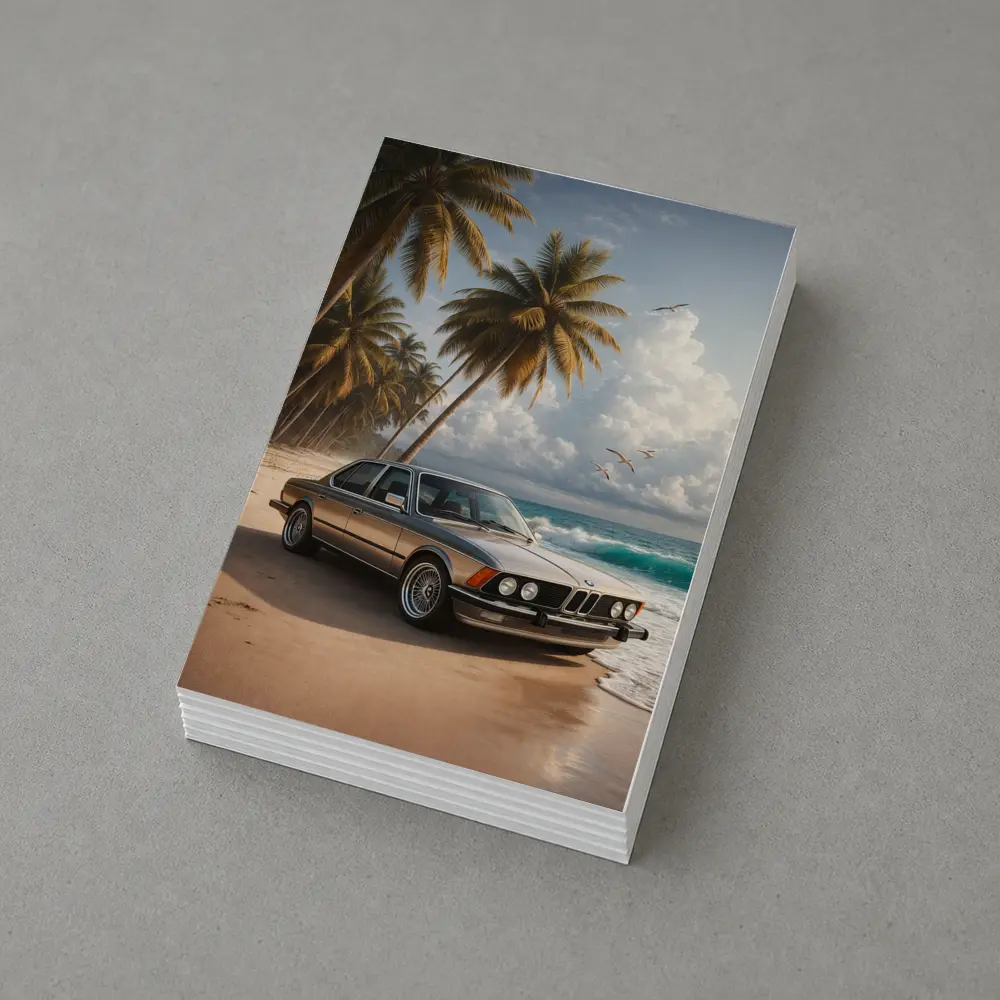 BMW E21 Classic Coupe On Tropical Beach – Postcards