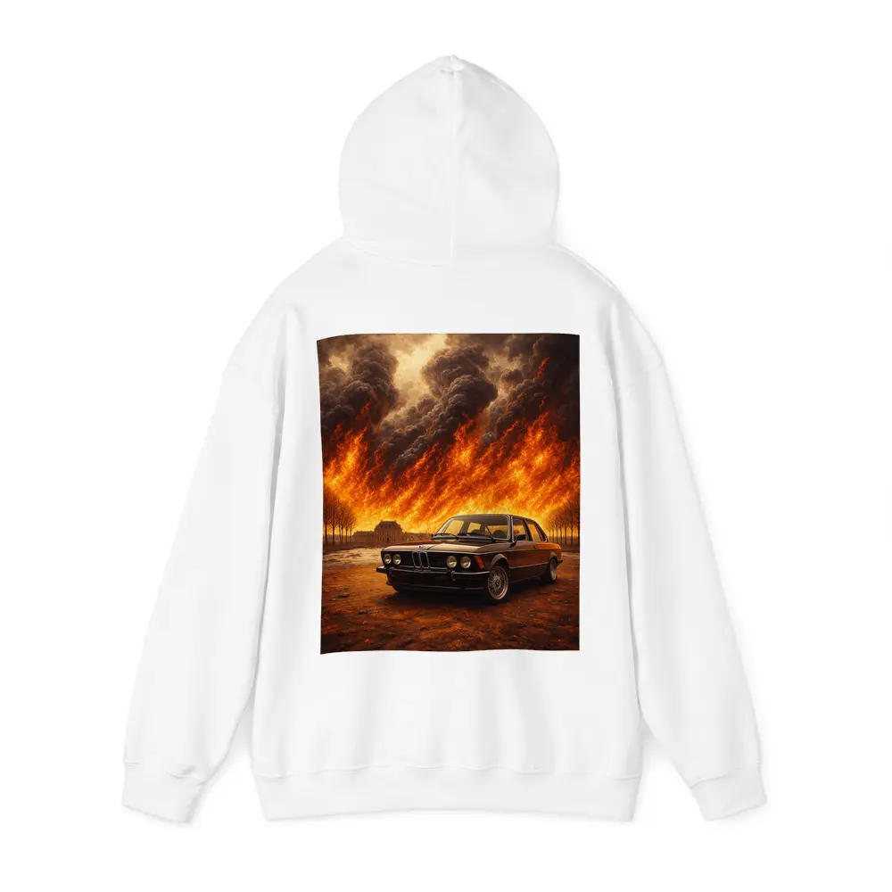 BMW E21 3 Series Massive Fire Background – Hoodies