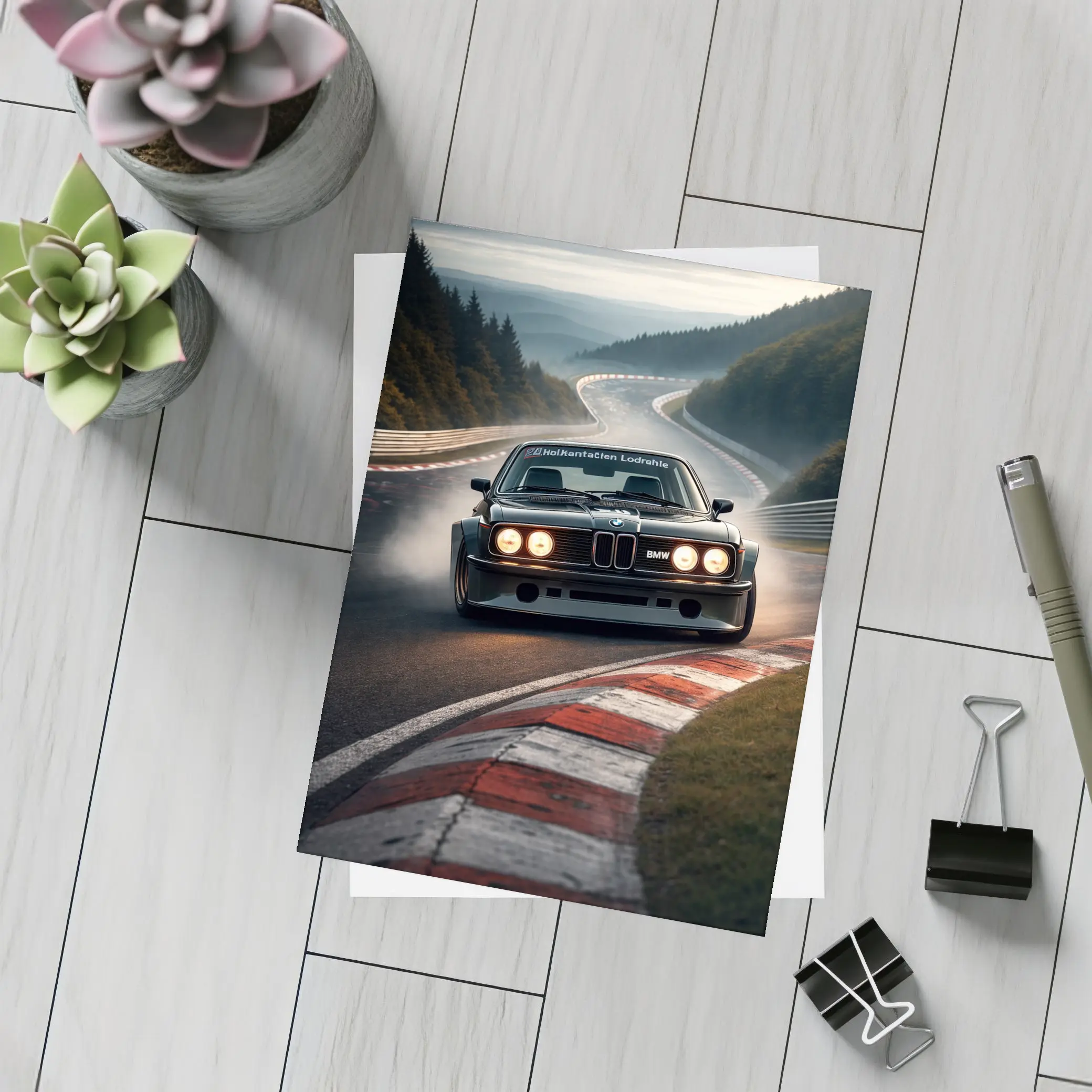 BMW E24 Racing on Nurburgring Track – Postcards