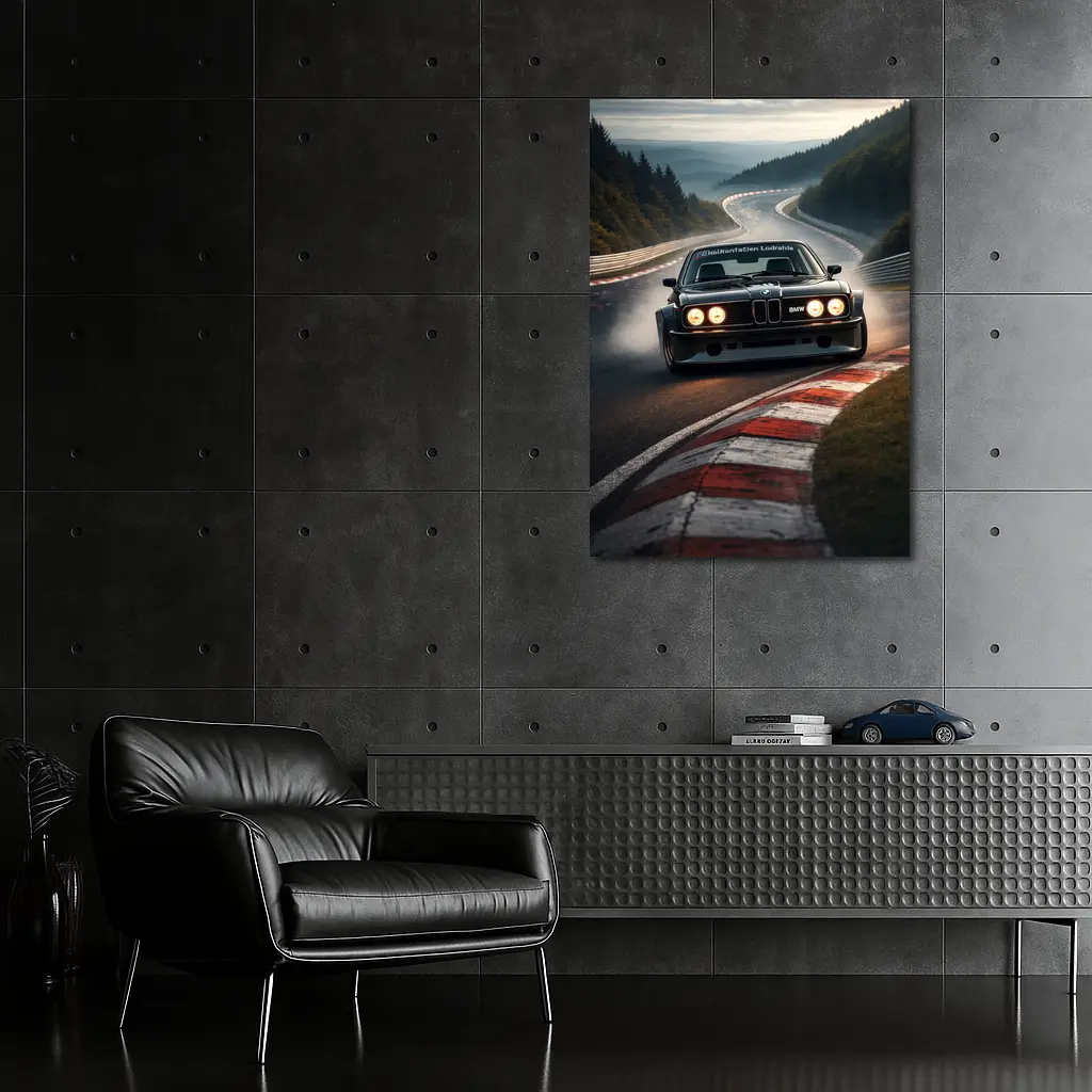 BMW E24 Racing on Nurburgring Track – Wall Art