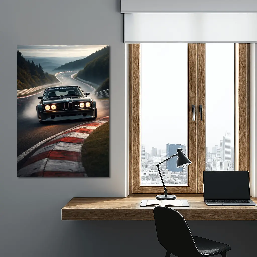 BMW E24 Racing on Nurburgring Track – Wall Art